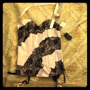 Fredericks of Hollywood pink boudoir corset